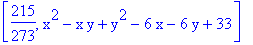 [215/273, x^2-x*y+y^2-6*x-6*y+33]